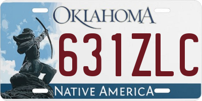OK license plate 631ZLC