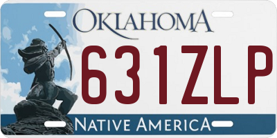 OK license plate 631ZLP