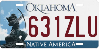 OK license plate 631ZLU