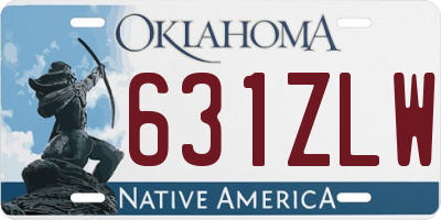 OK license plate 631ZLW