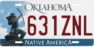 OK license plate 631ZNL