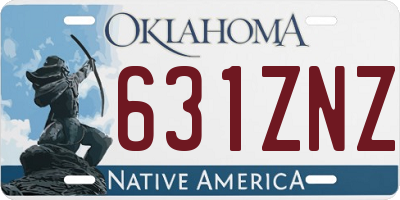 OK license plate 631ZNZ