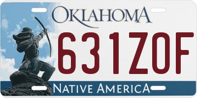 OK license plate 631ZOF