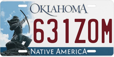 OK license plate 631ZOM