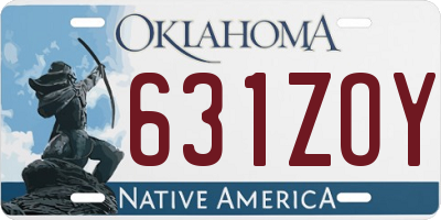 OK license plate 631ZOY