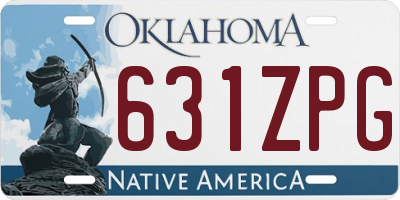 OK license plate 631ZPG