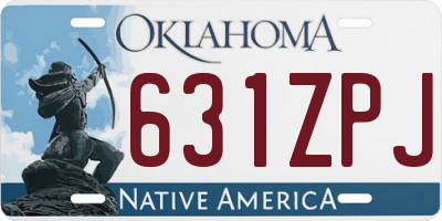 OK license plate 631ZPJ