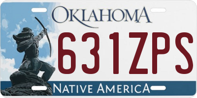 OK license plate 631ZPS