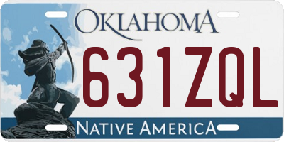 OK license plate 631ZQL