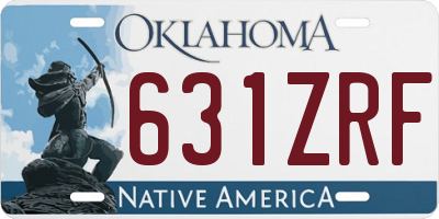 OK license plate 631ZRF