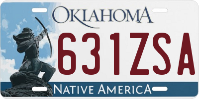 OK license plate 631ZSA