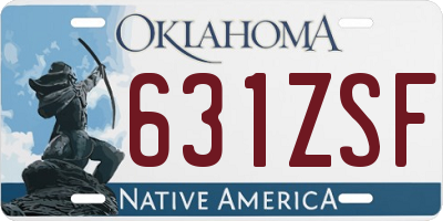 OK license plate 631ZSF