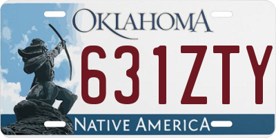 OK license plate 631ZTY