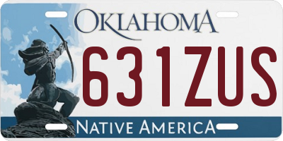 OK license plate 631ZUS