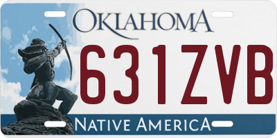 OK license plate 631ZVB