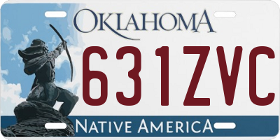 OK license plate 631ZVC