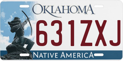 OK license plate 631ZXJ