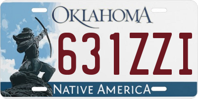 OK license plate 631ZZI