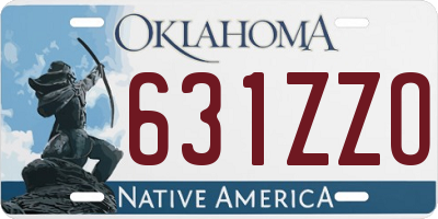 OK license plate 631ZZO