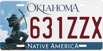 OK license plate 631ZZX