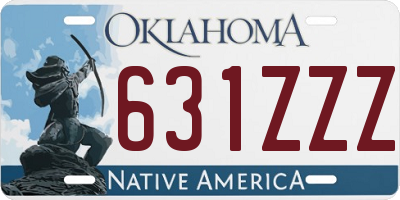 OK license plate 631ZZZ