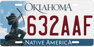 OK license plate 632AAF