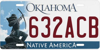 OK license plate 632ACB