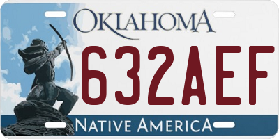 OK license plate 632AEF