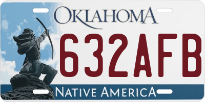 OK license plate 632AFB