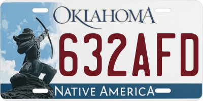 OK license plate 632AFD