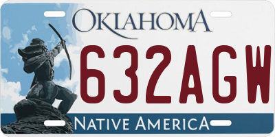 OK license plate 632AGW