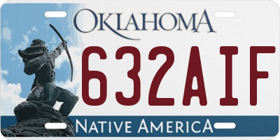 OK license plate 632AIF