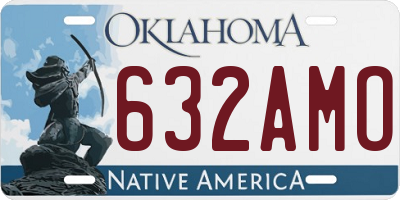 OK license plate 632AMO