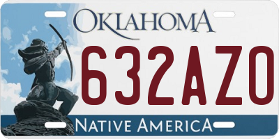 OK license plate 632AZO