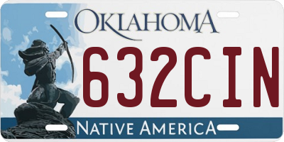 OK license plate 632CIN
