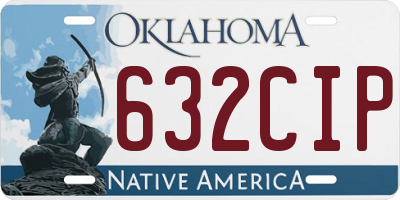 OK license plate 632CIP