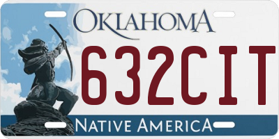 OK license plate 632CIT