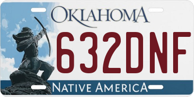 OK license plate 632DNF