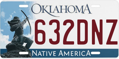 OK license plate 632DNZ