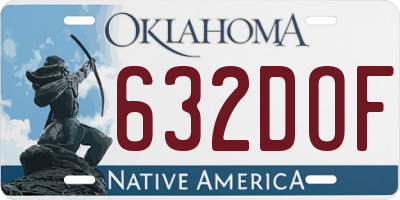 OK license plate 632DOF