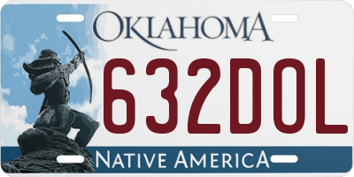 OK license plate 632DOL