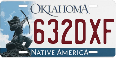 OK license plate 632DXF