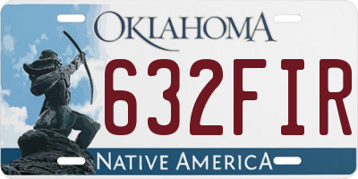OK license plate 632FIR