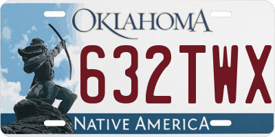 OK license plate 632TWX