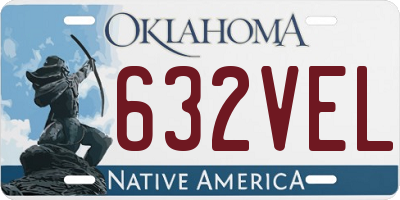 OK license plate 632VEL