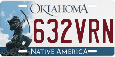 OK license plate 632VRN