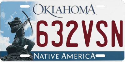 OK license plate 632VSN