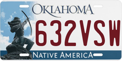 OK license plate 632VSW