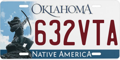 OK license plate 632VTA