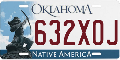 OK license plate 632XOJ
